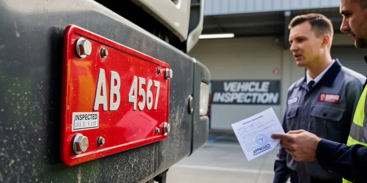 plaque immatriculation rouge camion